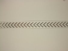 Plátnová jednobarevná stuha s metaloplastem a vlascem v krajích 1,5cm/25m
