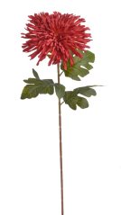 Umělá chryzantéma na stopce s listy, hlavička Ø19cm, celkem dl.73cm