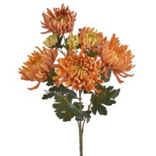 Umělá chryzantéma oranžová 65 cm – velkokvětá podzimní květina