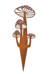 Dekorace kovová barvená houbička 7cmLx0,2cmWx19.5cmH - zápich