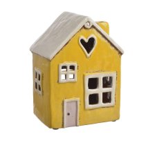 Keramický domek - svícen na light svíčku 13,5cmL x 10cmW x 18,5cmH