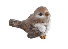 Dekorace figurka ptáček sedící - lehce glitrovaný H 7cm