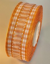 Kostkovaná stuha se vzorem a drátkem 4cm/25m