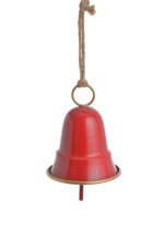 Dekorace kovový zvonek 7cmØx9,5cmH, dl. celkem 16cm - závěs