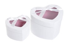 Sada Flower box ve tvaru srdce 16x17,5xH12cm,12x13xH8cm - 2ks NATURAL