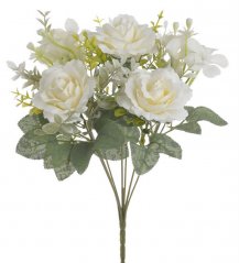 Kytice umělých růží - květ Ø 6 cm, celkem dl.30 cm