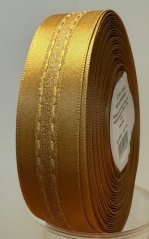 Atlasová stuha se vzorem a s metaloplastem 2,5cm/20m