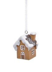 Vánoční dekorace domek jako z perníku .4cmLx3,5cmWx5cmH - závěs
