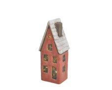 Dekorace svítící LED 2xLR44 keramický domek  6cmLx5cmWx14,5cmH