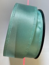 Atlasová jednobarevná stuha oboulícní 4cm/10m - menthol
