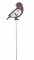 Jarní dekorace - dřevěný ptáček s kytičkami - zápich (8cmLx0,5cmWx8cmH) 35cmH. - 2ks