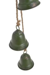 Dekorace kovový zvonek girlanda (7,5cmØx9cmW) 69cmH - 3 kusy - závěs
