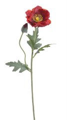 Umělý kvetoucí vlčí mák, květ Ø9cm, dl. celkem 68cm