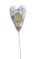 Kovové srdce zápich s potiskem, 27cm, 4ks