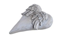 Dekorace 3D srdce s křídly 13cmLx9,5cmWx4cmH