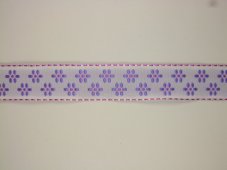 Plátnová stuha s vetkaným kytičkovým vzorem 2,5cm/10m