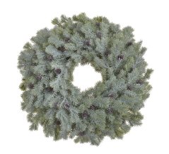 Umělý posněžený věnec ze smrkových větviček Ø 40cm