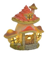 Pohádkový domek houbičky, 20 cm, LED světlo