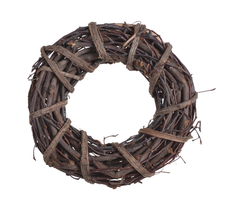 Věnec pletený z dvou druhů proutí Ø 30cm