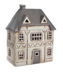Keramický domek - svícen na light svíčku 18,5cmLx11cmWx23,5cmH