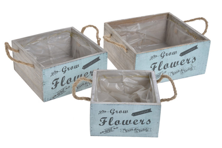 Sada dřevěných nádob L21,5x21,5x10cm, M18x18x9cm, S14.5x14.5x8cm  - 3ks