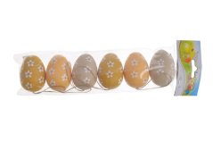 Velikonoční dekorace plastové vejce 4cm∅x6cmH - 6ks