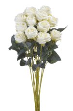 Umělá rozkvetlá růže na stonku, hlavička Ø 5,5cm/celkem dl.58cm