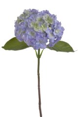 Květ umělé hortenzie na stonku s listy - květ Ø 14 cm, dl. 42 cm