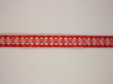 Kostkovaná stuha s drátkem 1,5cm/25m