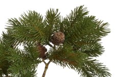 Umělá větvička smrku se šiškami 66 cm – zelená