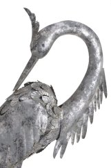 Dekorace plechová stojící volavka  42,5cmL x 18,5cmW x 94cmH