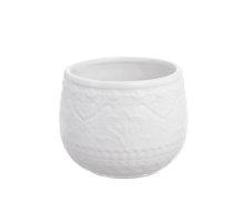 Dekorační keramická nádoba s ornamenty H10cm..12,5cm∅, - 6ks