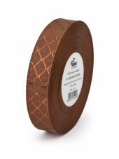 Plátnová stuha se vzorem,metaloplastem a drátem 1,5cm/25m