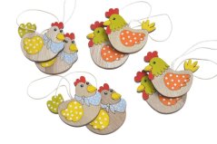 Dřevěná slepice 5,7cmH - závěs