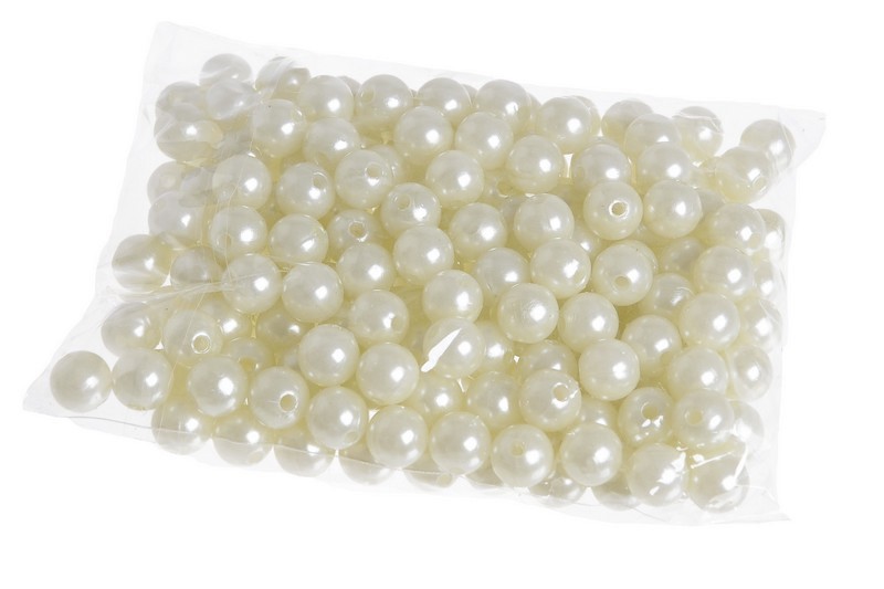 Dekorace plastové perličky Ø 10mm/100g - Barva: Cream CRM