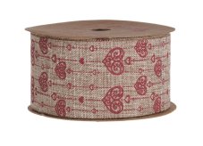 Plátěná stuha s potiskem 4cm/10m