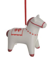 Keramický malovaný kůň závěs