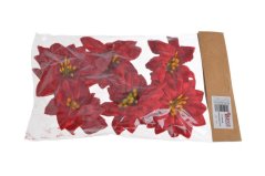Umělá hlavička poinsettie, Ø 9cm - 6ks