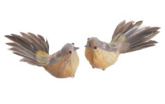 Dekorace péřový ptáček na klipu 12cmLx6cmWx5cmH - 2ks