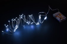 Vánoční dekorace světýlka 60LED 6 x 1m, 3AA , bílé