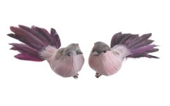 Dekorace péřový ptáček na klipu 12cmLx6cmWx5cmH - 2ks