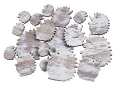 Dřevěný výsek ve tvaru ježek 3-7cm - 18ks