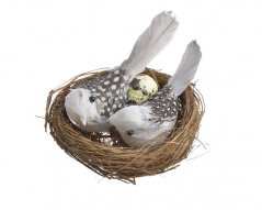 Hnízdo z travin se dvěma ptáčky a vejcem 232CAN43547