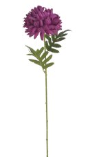 Umělá chryzantéma na stopce s listy, květ Ø16cm/celkem dl.53cm