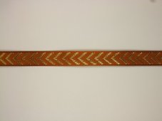 Plátnová jednobarevná stuha s metaloplastem a vlascem v krajích 1,5cm/25m