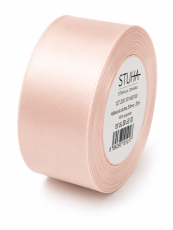 Atlasová oboulícní stuha 40 mm × 20 m – meruňková
