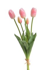 Svazek gumových tulipánů a poupat , hlavička 6,5cm, dl. celkem 46cm