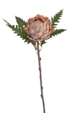 Umělý kvetoucí artyčok s listy dl. 54cm