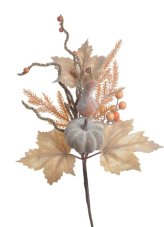 Podzimní dekorace větvička s dýní dl. 34cm