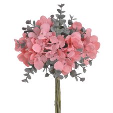 Kytice umělých hortenzií a eukalyptů dl. 26cm